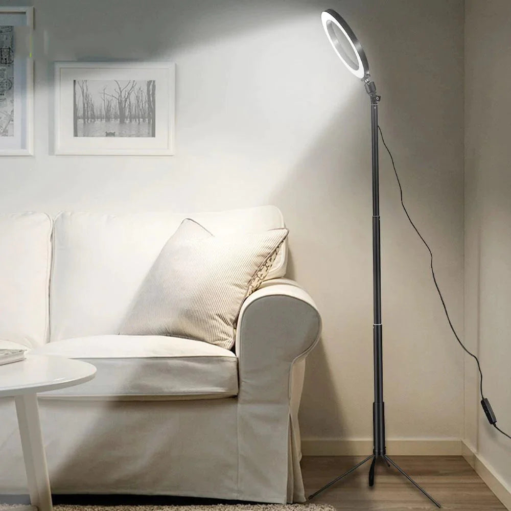 Lampa podłogowa LED USB pierścieniowa lampa podłogowa statyw pierścieniowy 80 diod LED stojąca lampa podłogowa do wideo YouTube Photo Ringlight makijaż abażur
