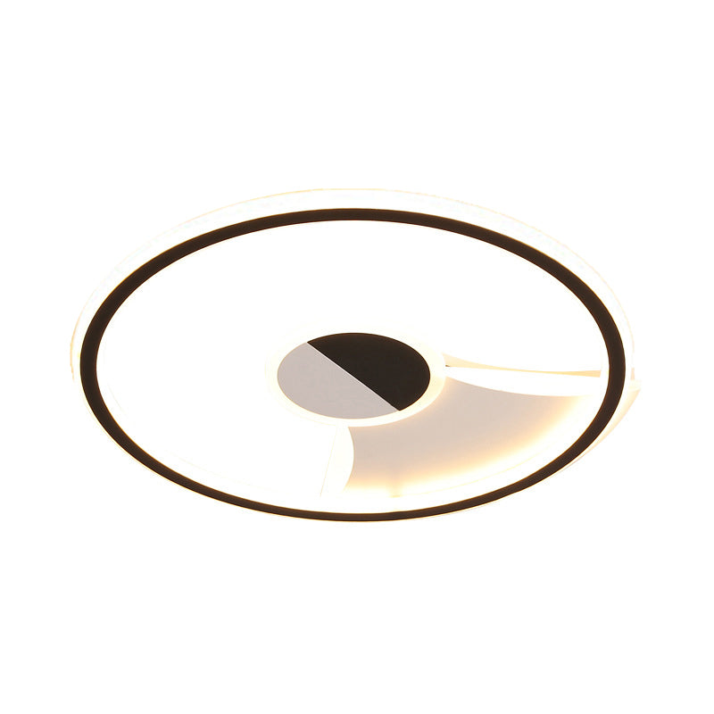 Simple Style LED Acrylic Flush Ceiling Light – Black/White, 16
