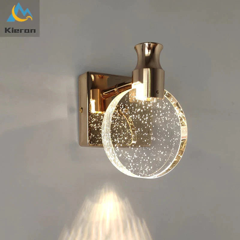 Eenvoudige kristallen LED-wandlamp voor badkamerslaapkamer