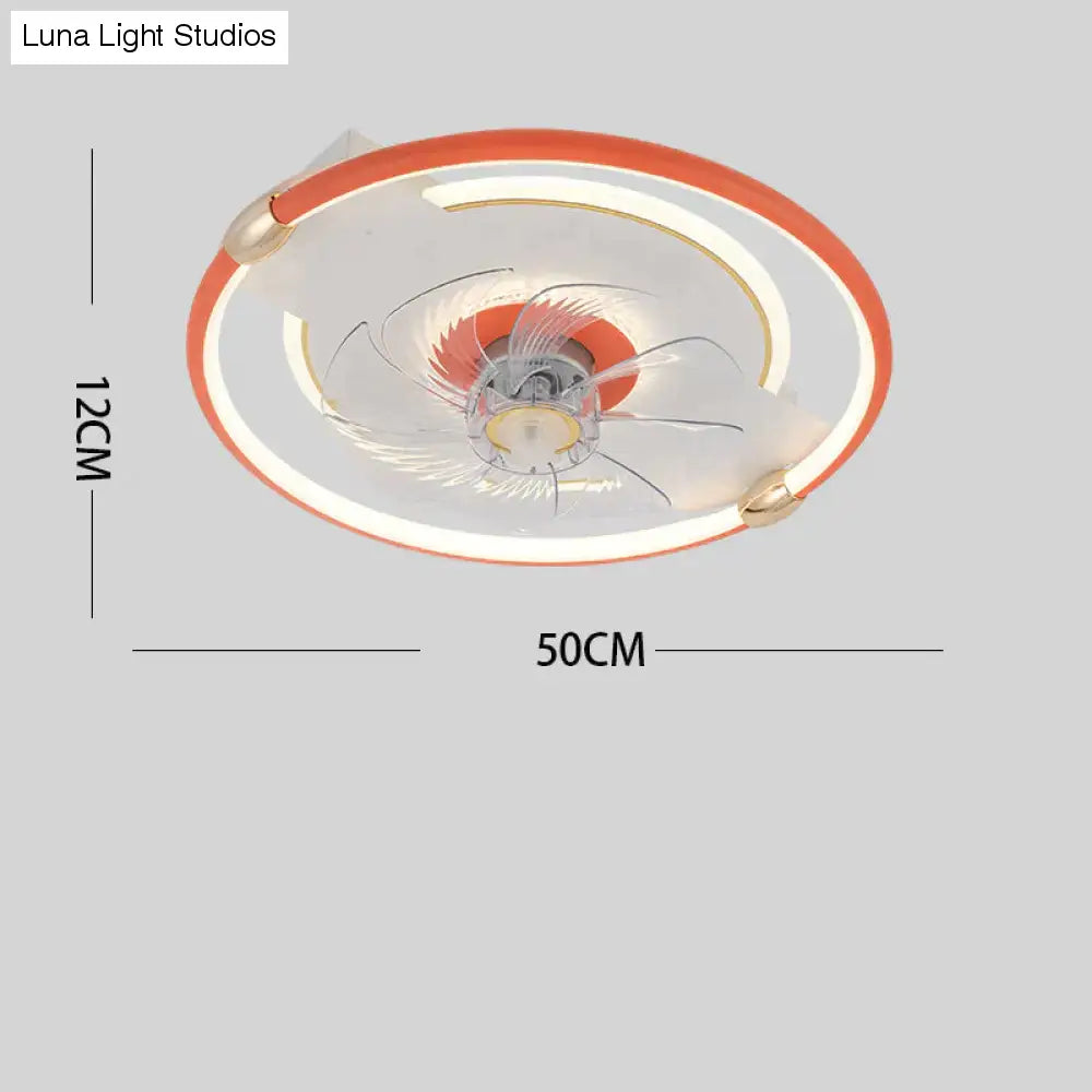 Fan Ceiling Lamp Light In The Bedroom Living Room Restaurant Invisible Fan Lamp Indoor Simple Ultra-thin Lamps