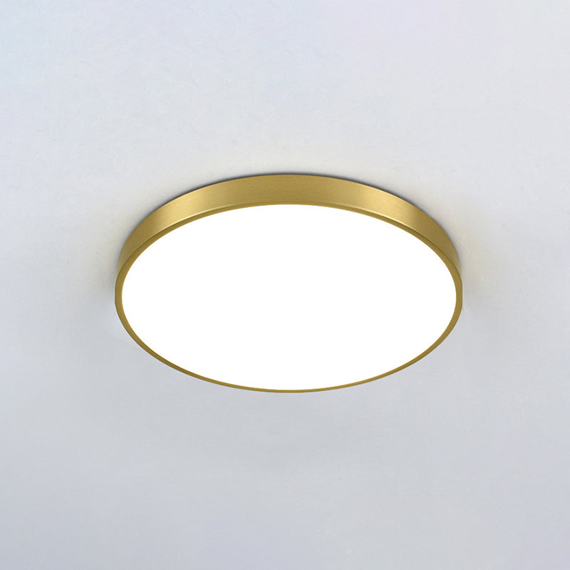 Nowoczesna złota metalowa lampa sufitowa LED do montażu podtynkowego do oświetlenia sypialni