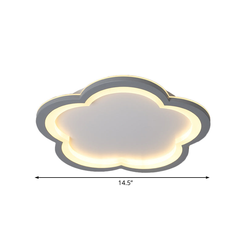 Simplicity LED Ceiling Light Fixture with Acrylic Diffuser- Flower Metal Flush Light in White/Warm Light, 10