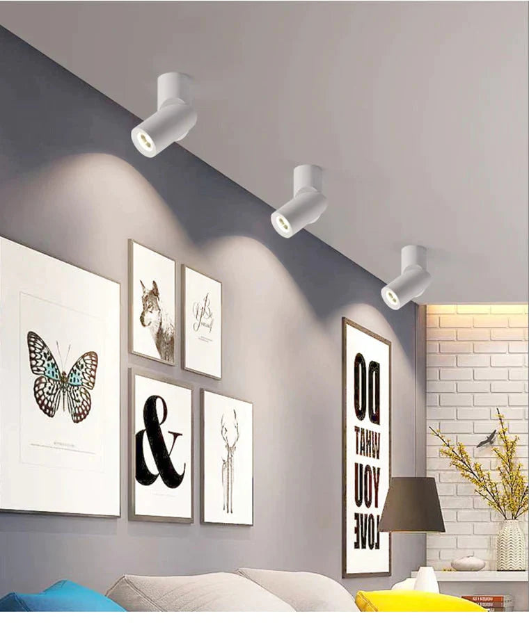 Dimmbare rotierende LED-Downlights 10 W, 15 W, 20 W, COB-LED-Deckenstrahler, LED-Wandleuchte, warm-kaltweiße Innenbeleuchtung