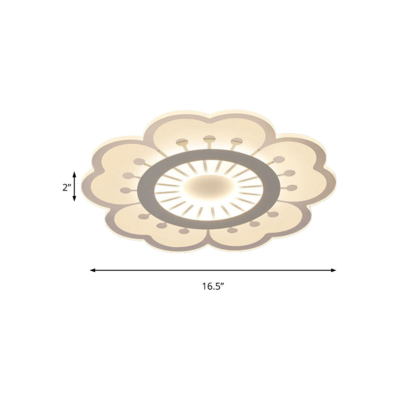 Modern Acrylic White Flush Mount Ceiling Light for Flower-Themed Living Rooms