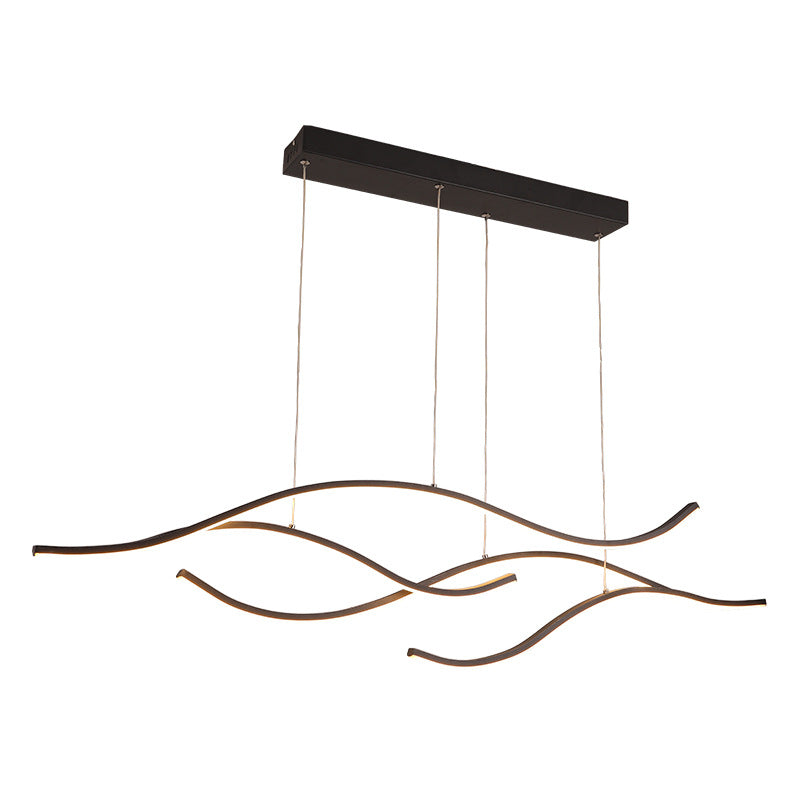 Lampada a sospensione a LED in metallo per cucina aperta: apparecchio di illuminazione a isola elegante e semplice