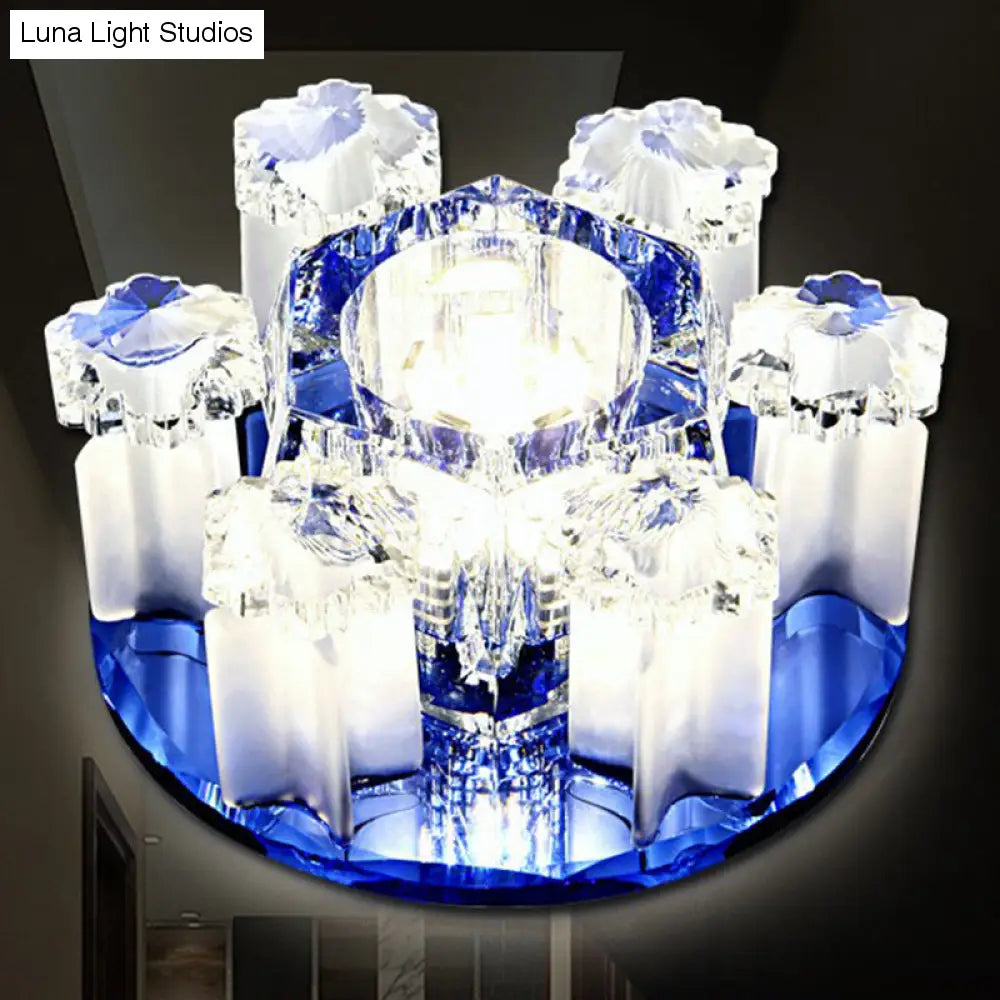 Lampada da incasso per corridoio a LED con blocco di cristallo - Lampada da incasso a soffitto floreale modernista