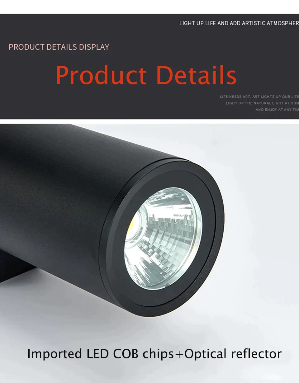 Wasserdichte Outdoor-LED-Wandleuchte, moderne IP67-Aluminium-Wandleuchte, Schwarz-Weiß-Garten-Veranda-Wandleuchte, 96 V, 220 V, Wandleuchte