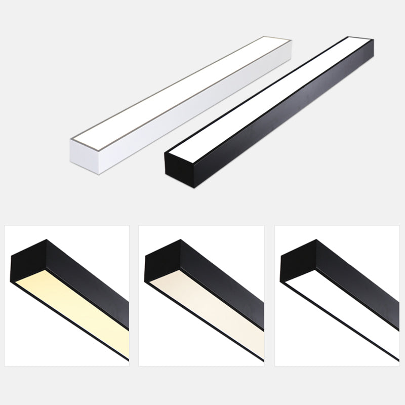 Minimalistyczna poświata biurowa: metalowa lampa sufitowa LED w kształcie słupa, do montażu podtynkowego