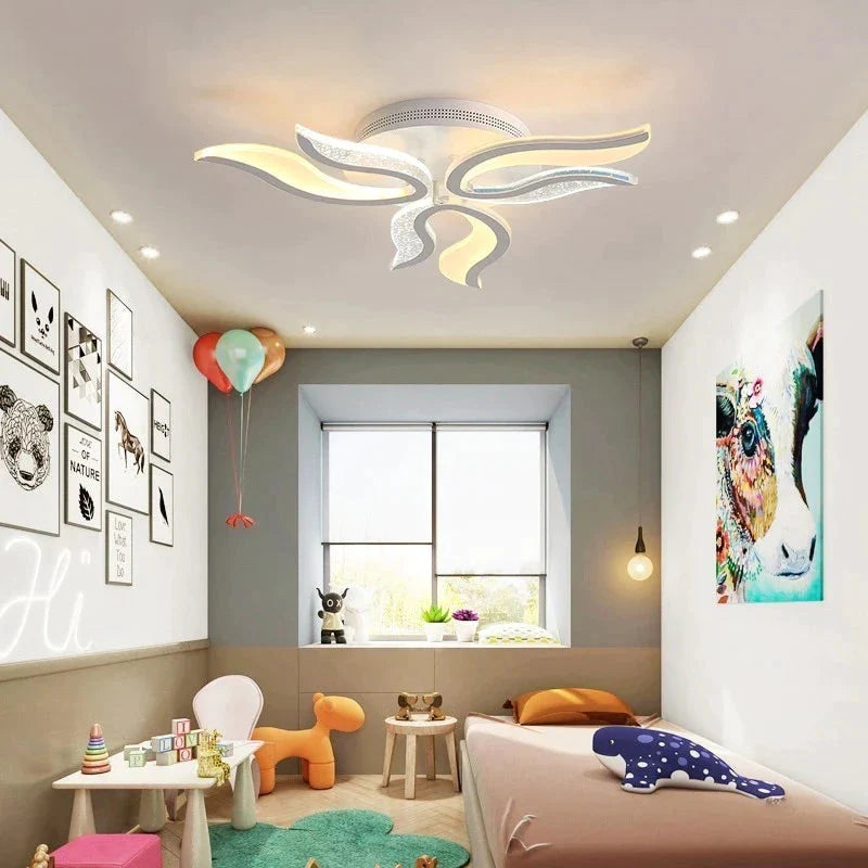 Lámpara de araña de techo Led acrílica, moderna, color blanco, para sala de estar, dormitorio, iluminación led