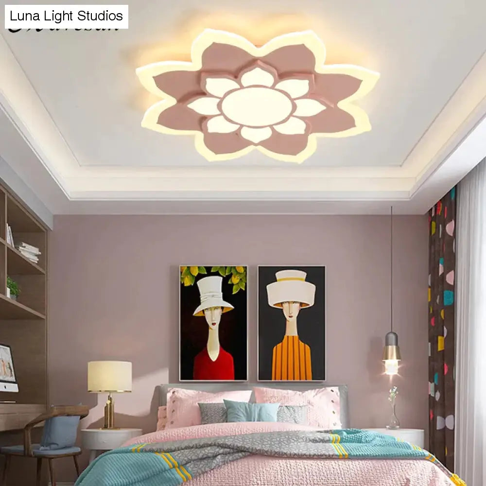 Nieuwe aankomst led-plafondverlichting lamp met afstandsbediening en bloemontwerper voor kinderslaapkamer studeerkamer babykamer Lamparas De Te