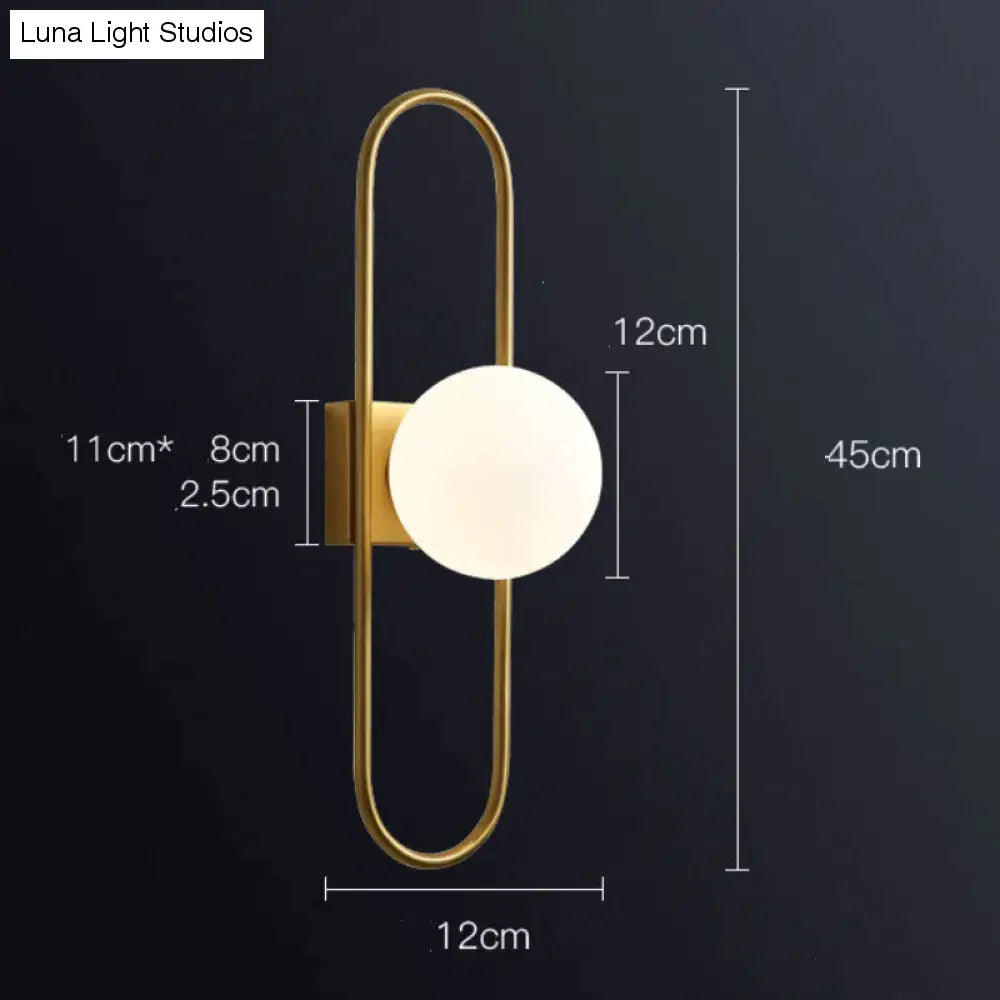 Nordic Bedside Lamp Wall Lamp Living Room Simple Modern Background Wall Corridor Room Bedroom Copper Wall Lamp
