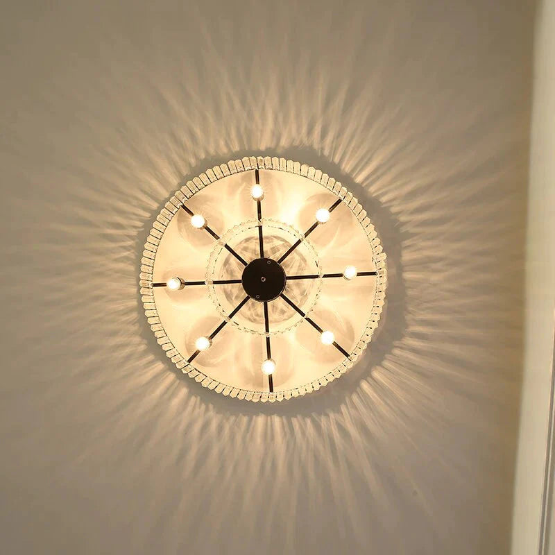 Nowoczesna kryształowa lampa sufitowa Living Crystal lampa sufitowa sypialnia klasyczne okrągłe lampy sufitowe czarna podstawa oprawy Led jadalnia