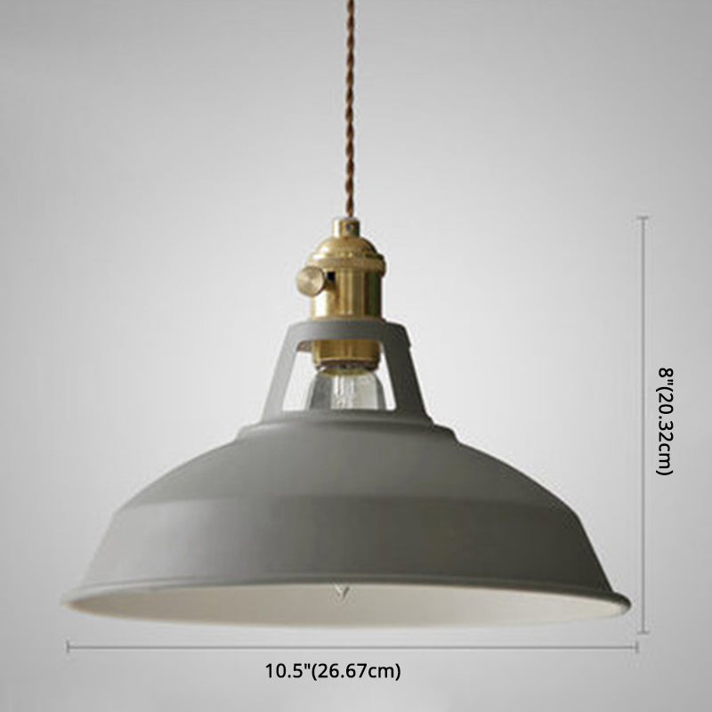 Illuminazione a sospensione a 1 luce in metallo con paralume industriale Macarons per ristorante