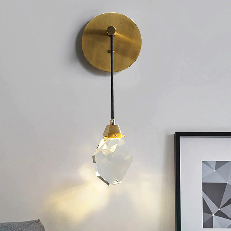Moderne kristallen LED volledig koperen wandlamp