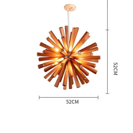 Dandelion Wooden Pendant Lights Hanging Solid Wood Lamps Dinning Room Restaurant Fixtures Indoor Decoration Pendant Lamp