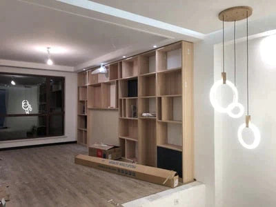 Anillos de acrílico de hierro de madera nórdico LED, lámpara LED DIY, luz LED, luces colgantes, lámpara colgante, luz colgante para vestíbulo de comedor
