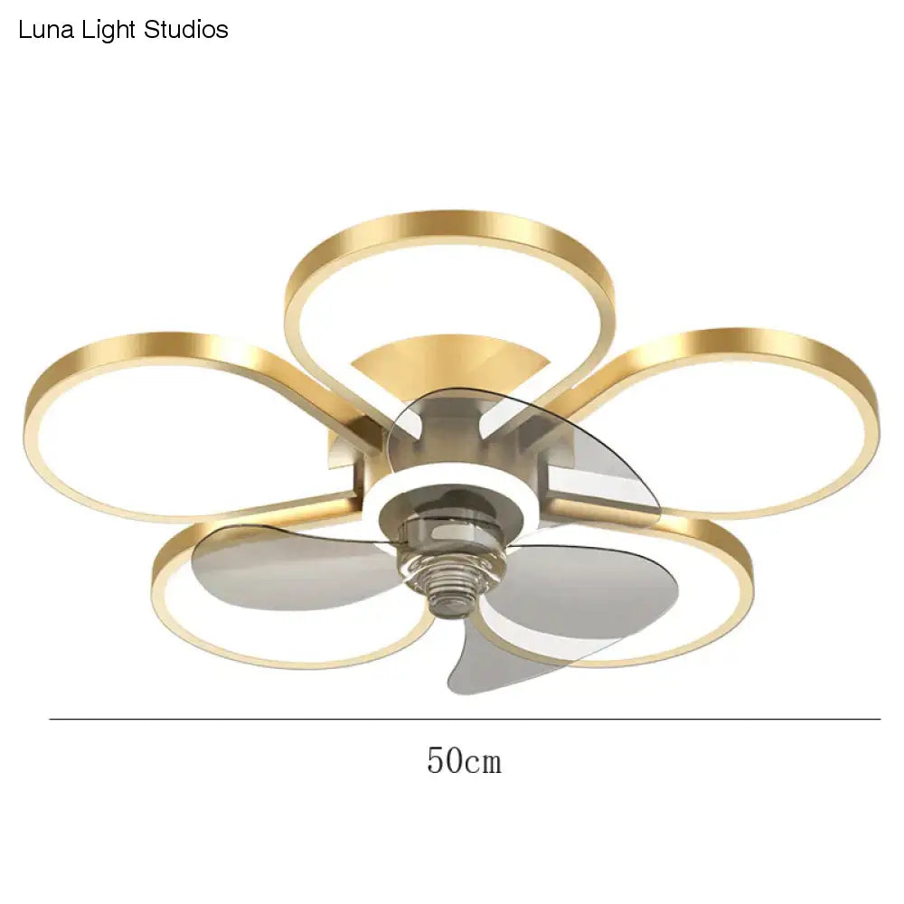 Luxury Ceiling Fan Lamp Bedroom Ultra-thin Quiet Restaurant Ceiling Lamp with Electric Fan