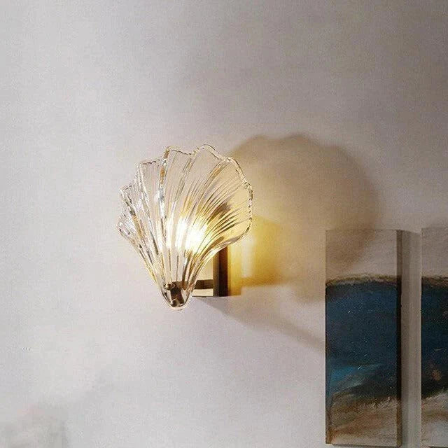 Shell Wandleuchte Postmodern Luxus Schlafzimmer Nachttisch Wohnzimmer Wand TV Hintergrund Einfache kreative Persönlichkeit Kupfer Wandleuchte