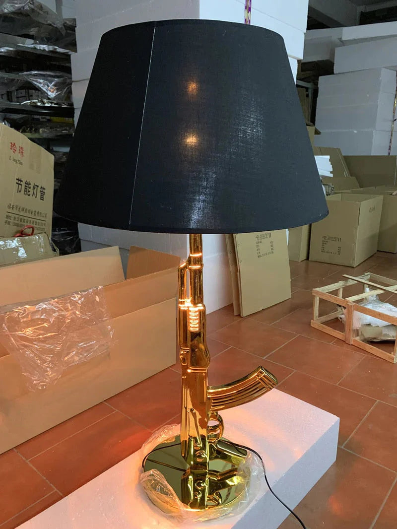 Nordic Modern AK47 Gun_Lounge Silbrig Gold Glanz Schlafzimmerlampe LED Stehlampen Kinder Kinderzimmer Leuchten Home Loft Dekor