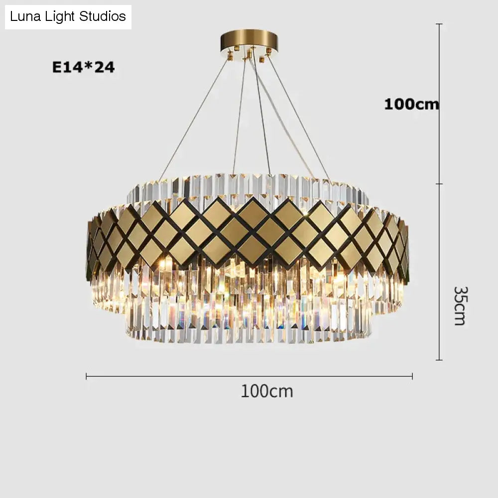 Neva 2 - Designer Alloy and Crystal LED Chandelier For Dinning Room Living room