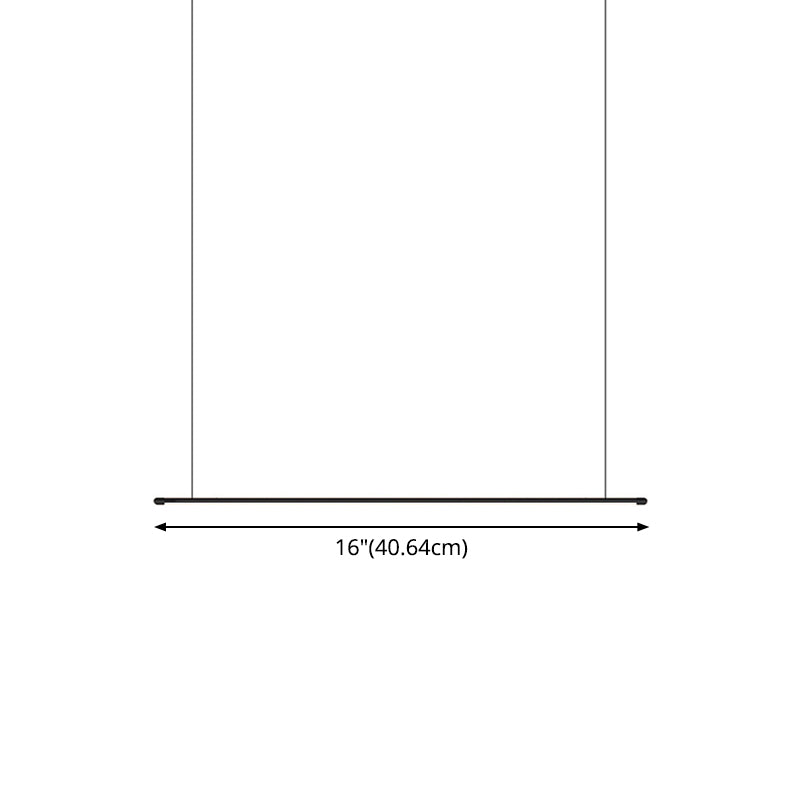 Schlanke LED-Hängelampe für Küchen-Barinsel – minimalistisches dünnes Stabdesign, Metallkonstruktion, schwarze Oberfläche