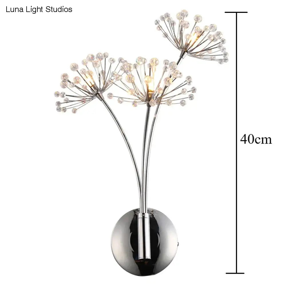 Nordic Creatieve Kristallen Bloem Paardebloem Wandlampen voor Badkamer Slaapkamer Bedlampje Woonkamer