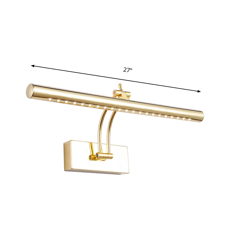 Lámpara de pared LED para baño con pantalla tubular de metal - Acabado cromado/dorado, 16