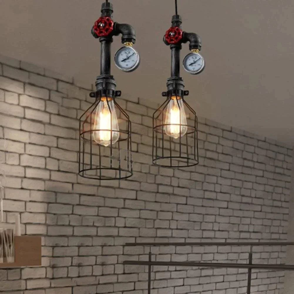 E26/E27 Retro Loft Stil Anhänger Lampe Wasser Rohr Industrielle Vintage Leuchten Bar Esszimmer Wohnzimmer Lampe