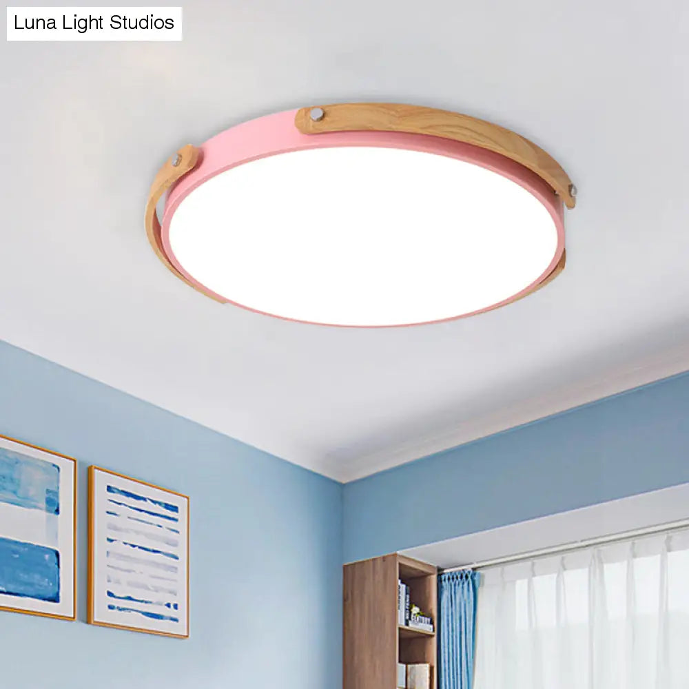 Plafoniera da incasso a LED circolare in acrilico stile Macaron - Elegante lampada da soffitto per la cameretta e i corridoi dei bambini