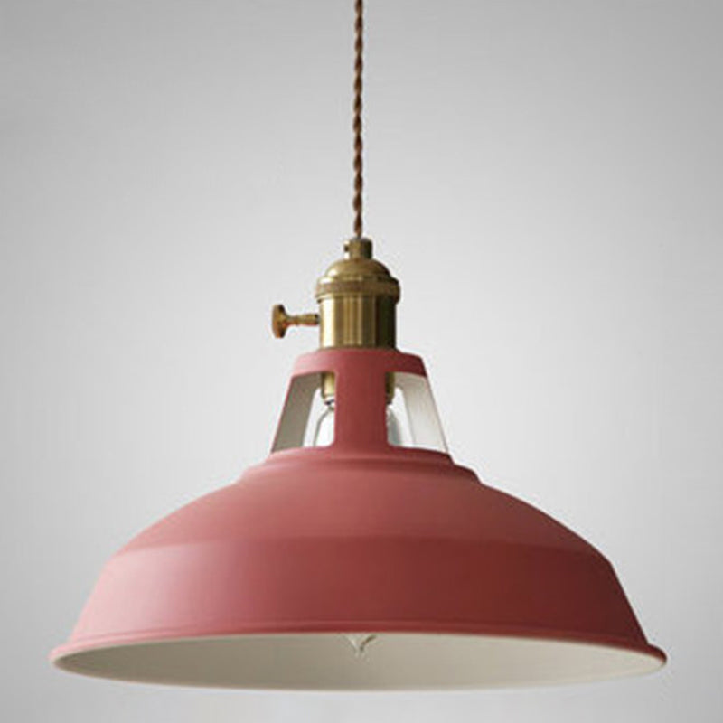 Illuminazione a sospensione a 1 luce in metallo con paralume industriale Macarons per ristorante