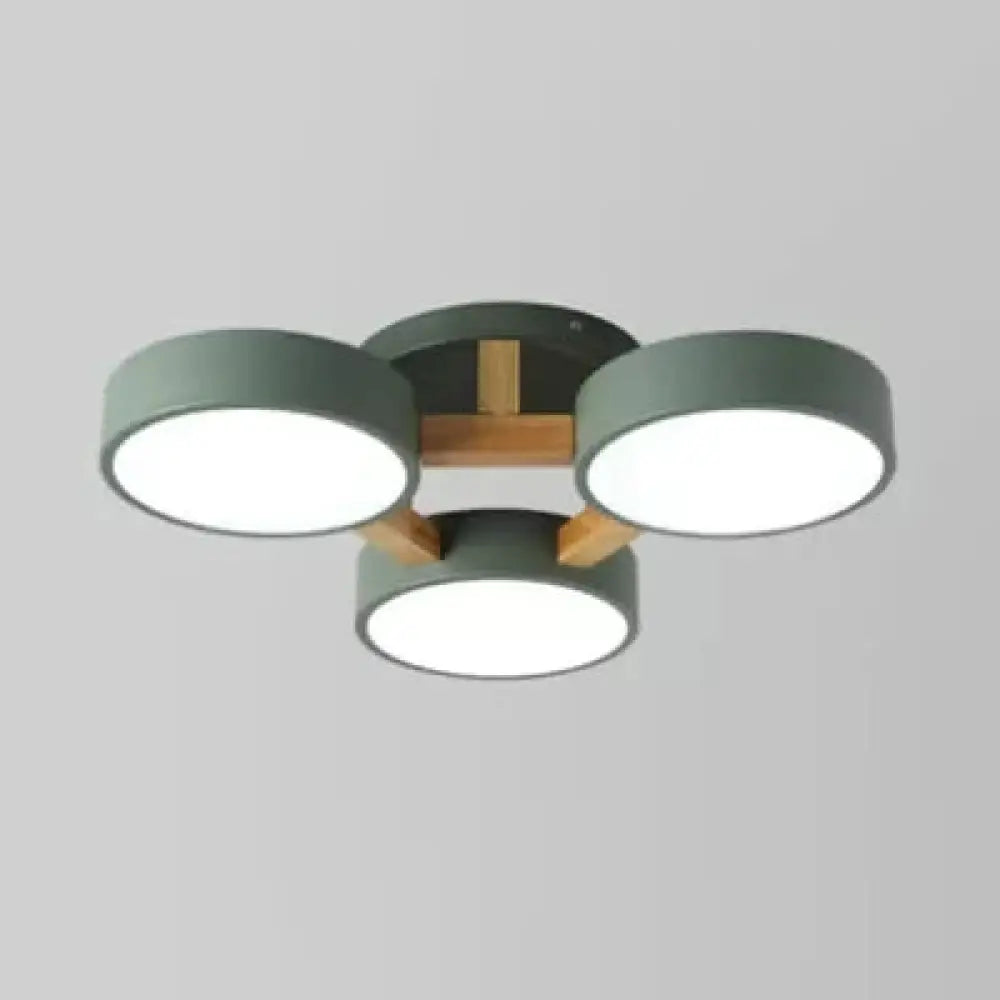 Lampa sufitowa Macaron Loft do montażu półpodtynkowego – metalowa oprawa bębnowa z 3 głowicami do salonów