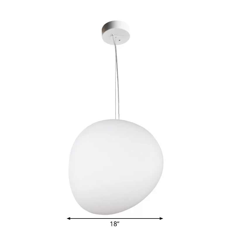 Lámpara colgante de comedor de guijarros flotantes, cristal crema, 1 cabezal, lámpara de techo colgante minimalista en blanco, 9