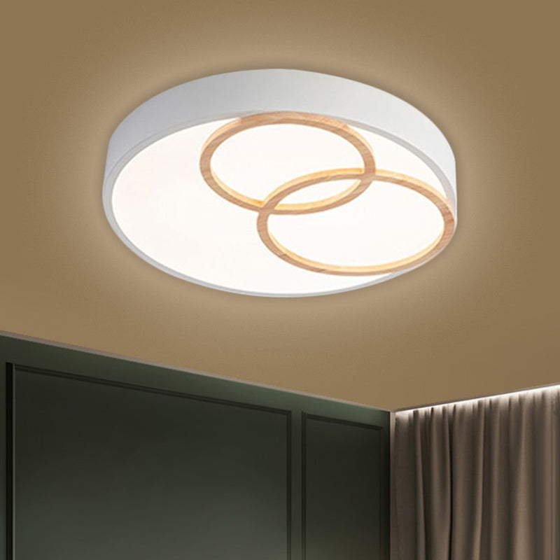 Nordic Flush Ceiling Light | Grey/White Rounded | 14