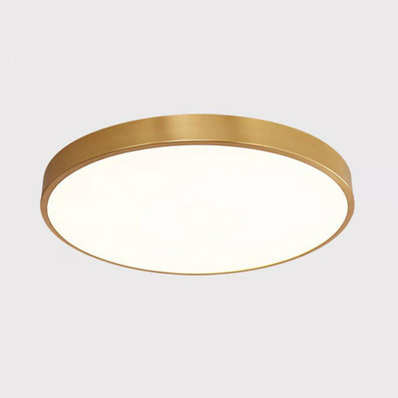 Lámpara de techo empotrada LED metálica de estilo nórdico moderno para dormitorios - Diseño redondo extrafino