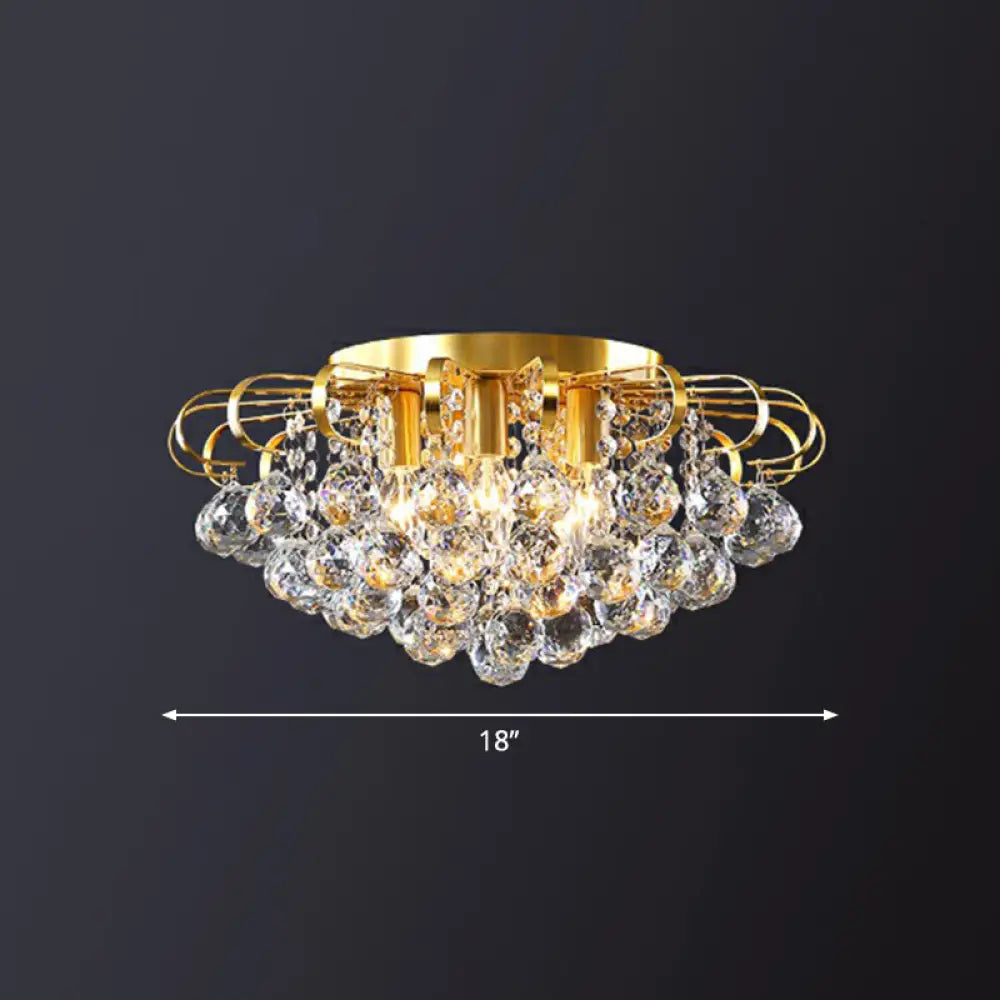 Crystal Bedroom Beauty: postmoderne helder gefacetteerde bolvormige inbouwplafondlamp met bloemmotief