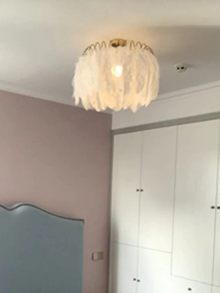 Lámpara de araña de plumas de hada nórdica moderna, lámpara colgante para Loft, luces, accesorios de iluminación de suspensión para sala de estar