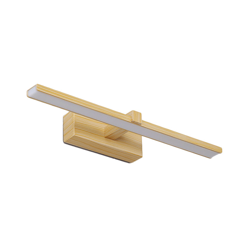 Lámpara de pared LED nórdica moderna para tocador de baño elegante - Blanco/Madera, 16