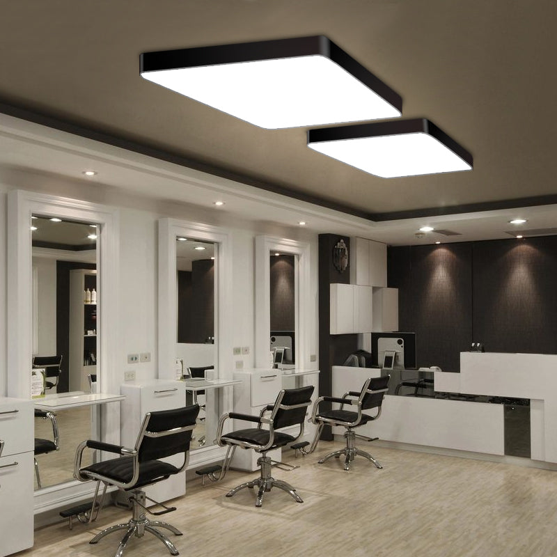 Stijlvolle kantoorverlichting: Nordic Black Square LED-plafondlamp met metalen inbouwmontage