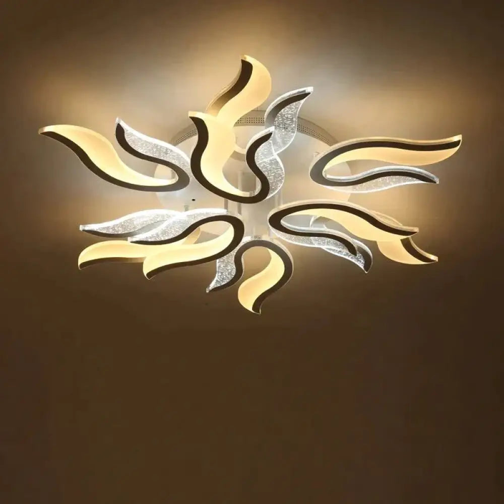 Lámpara de araña de techo Led acrílica, moderna, color blanco, para sala de estar, dormitorio, iluminación led