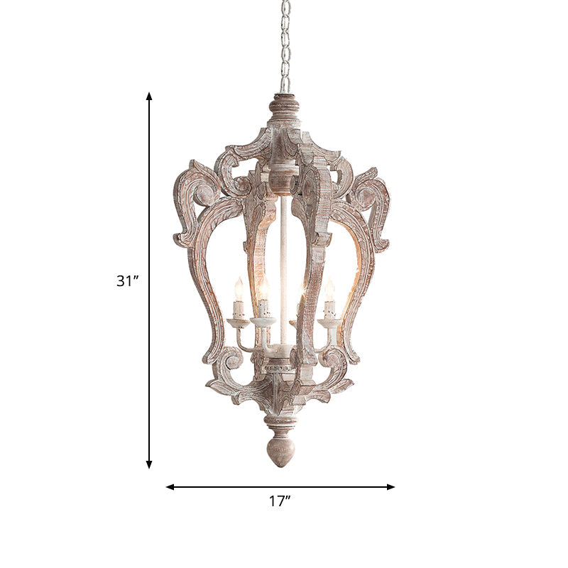 Lampada a sospensione a padiglione rurale Lampada da soffitto a sospensione in legno invecchiato a 1 luce per soggiorno
