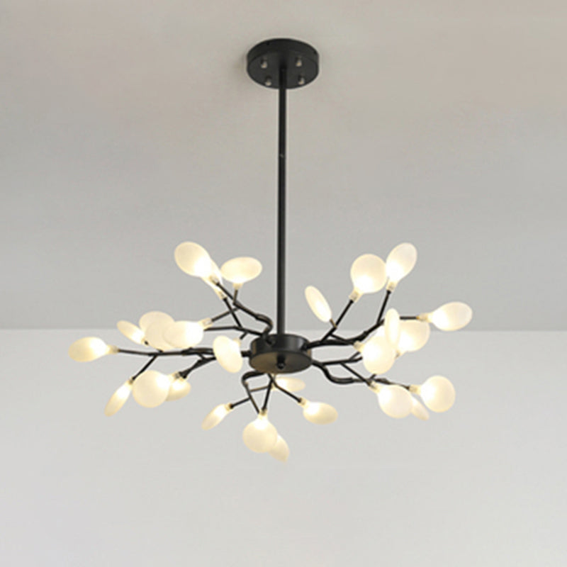 Metallischer Zweig-Kronleuchter, schlichte LED-Pendelleuchte für Wohnzimmer