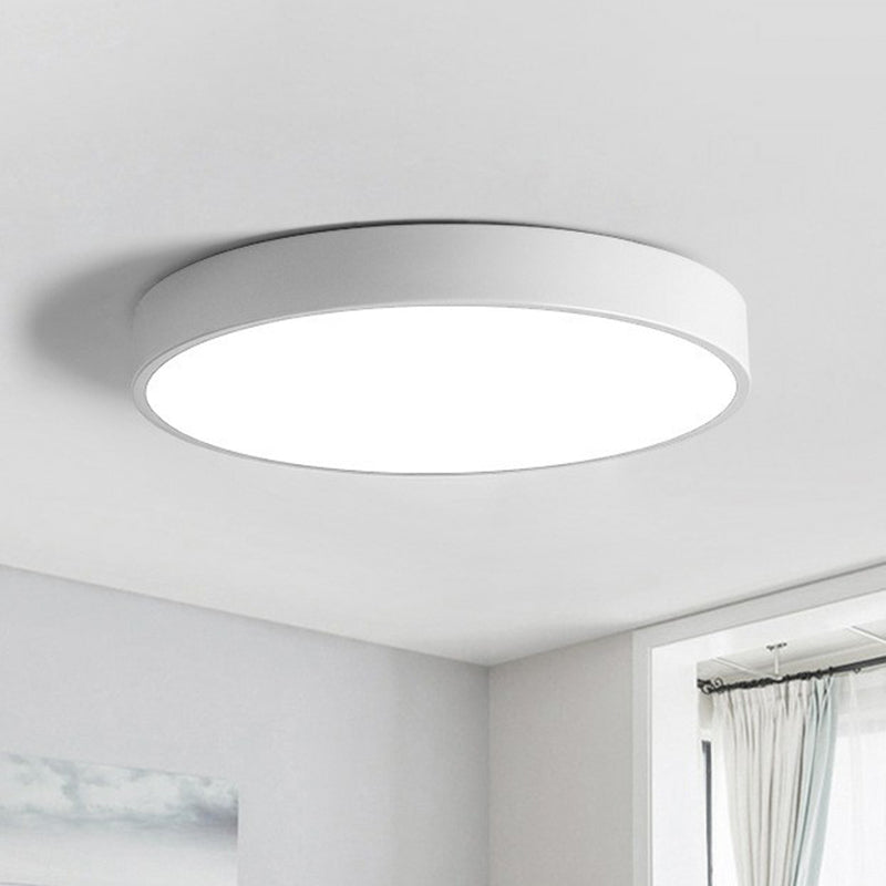 Lámpara de techo empotrada LED metálica de estilo nórdico moderno para dormitorios - Diseño redondo extrafino