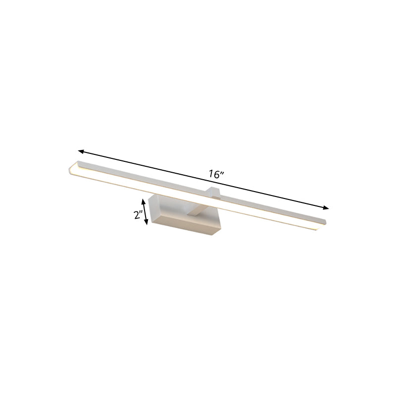 Lámpara de pared LED nórdica moderna para tocador de baño elegante - Blanco/Madera, 16