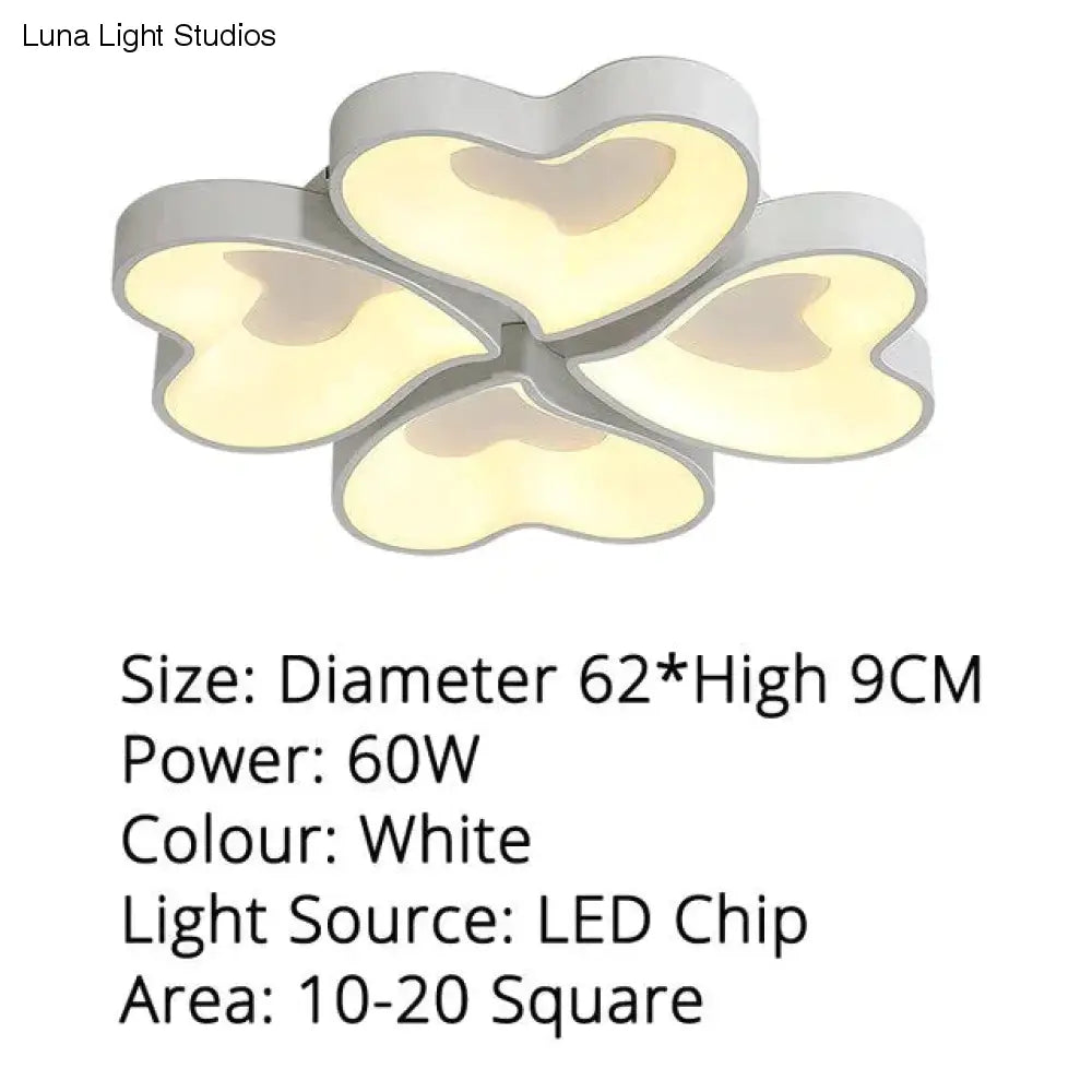 Plafoniere moderne a LED a forma di cuore per soggiorno, camera da letto, illuminazione interna, lampada da soffitto, telecomando, Dimmin