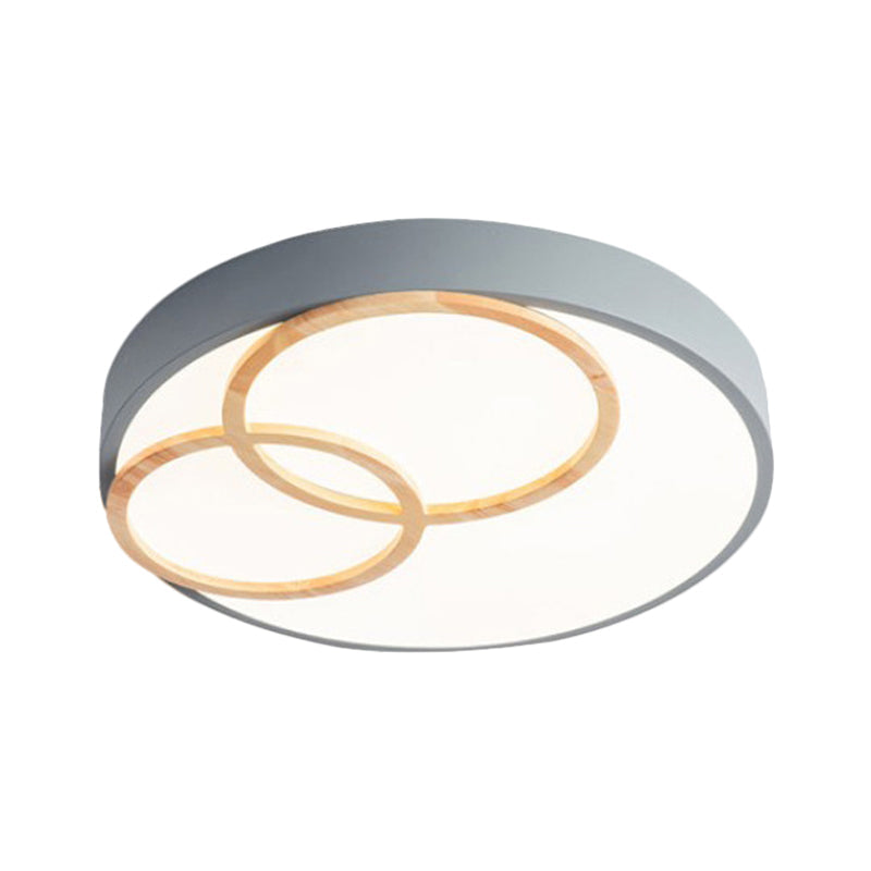 Nordic Flush Ceiling Light | Grey/White Rounded | 14