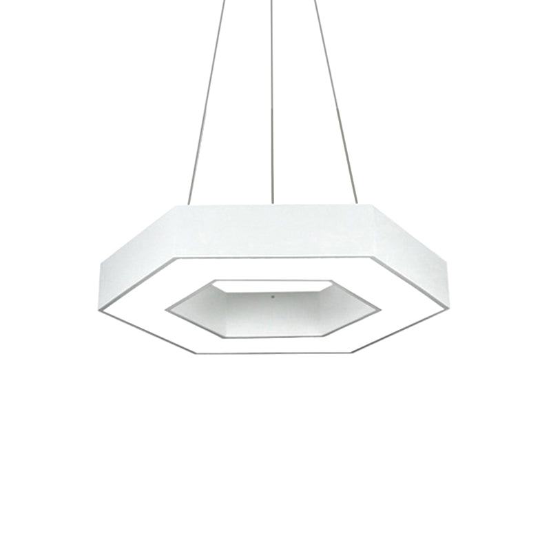 Nowoczesna akrylowa sześciokątna lampa wisząca w kolorze czarno-białym do biura