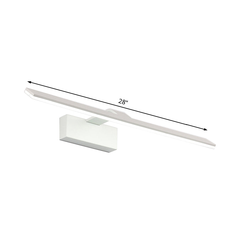 Lámpara de tocador LED de estilo nórdico - Luz de montaje en pared acrílica rectangular blanca de 16,5