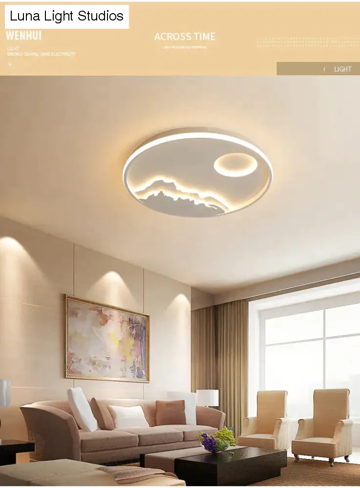LED-Deckenleuchte, modernes Natur-Sonnenaufgang-Design, für Wohnzimmer, Schlafzimmer, Küche, Esszimmer, Beleuchtungskörper ICFW1910