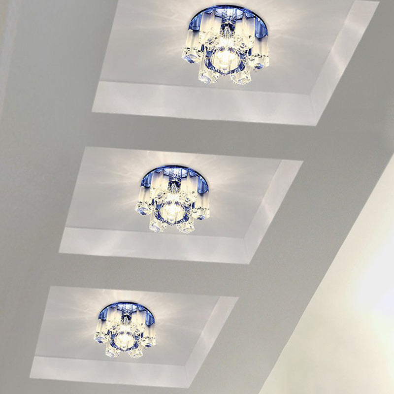 Lampada da incasso per corridoio a LED con blocco di cristallo - Lampada da incasso a soffitto floreale modernista
