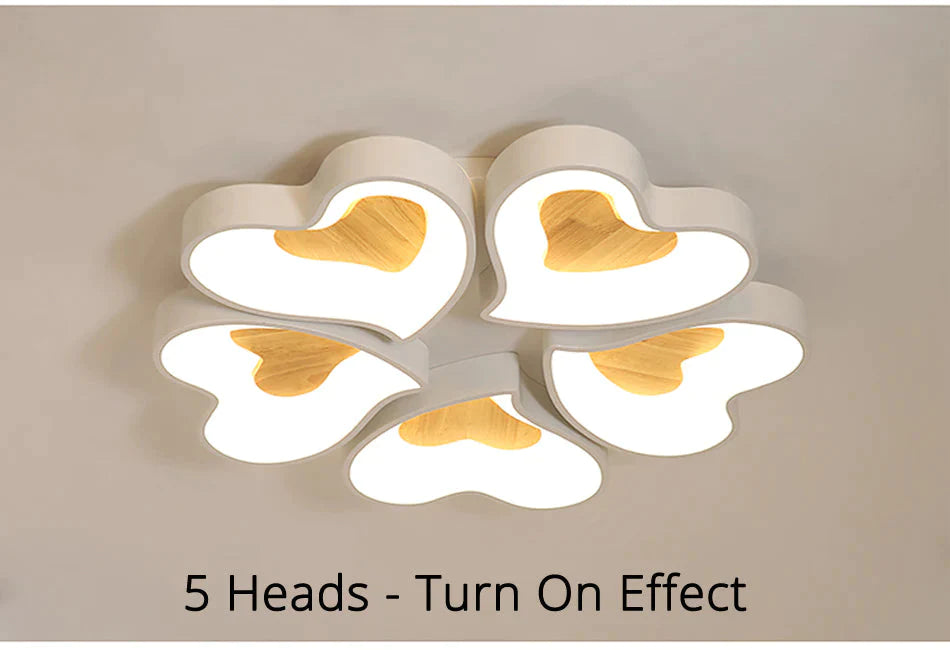 Plafoniere moderne a LED a forma di cuore per soggiorno, camera da letto, illuminazione interna, lampada da soffitto, telecomando, Dimmin